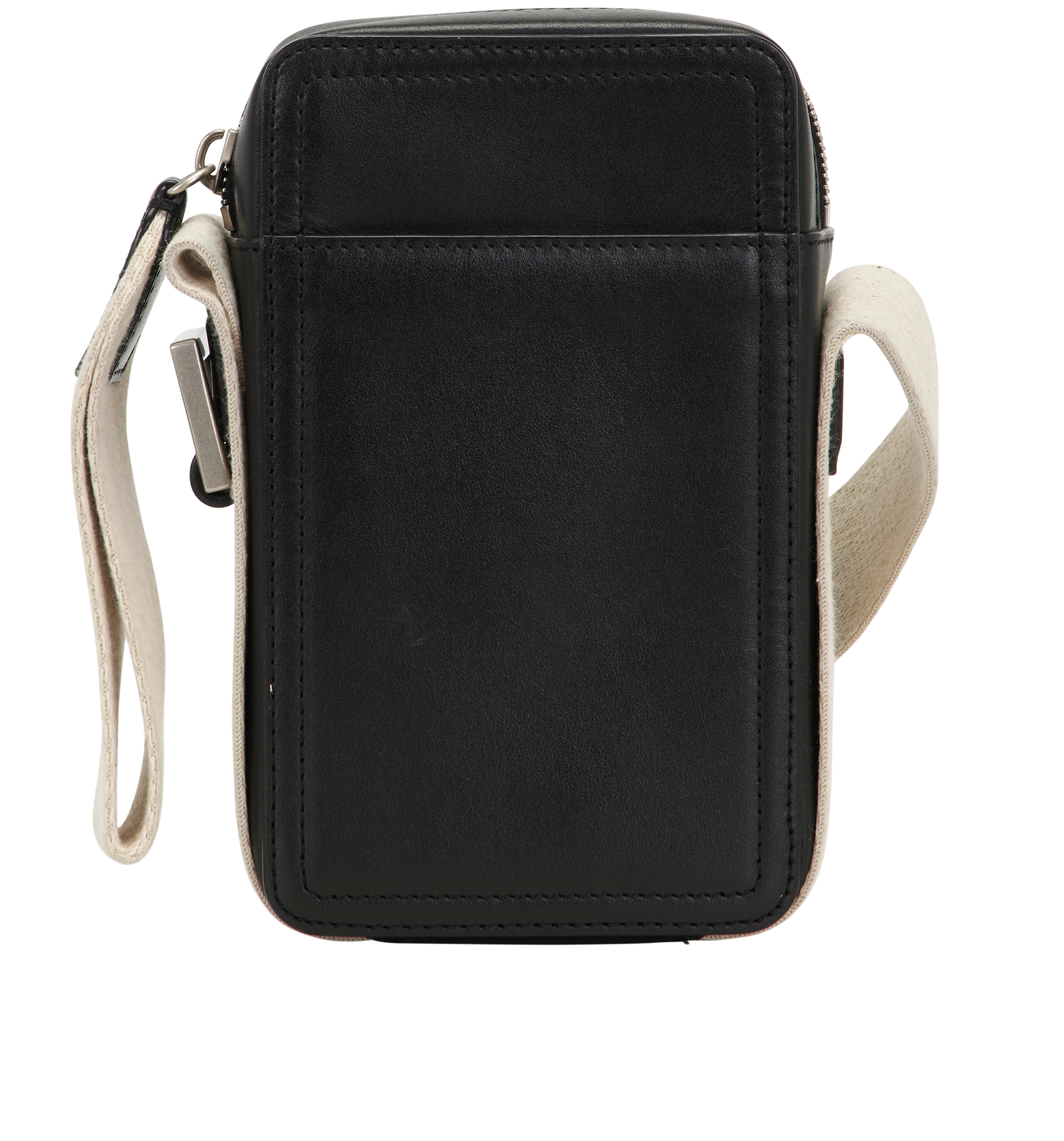 La Cuerda Vertical Messenger, &pound;150, Handbags, Black/Cream, Leather, Back view